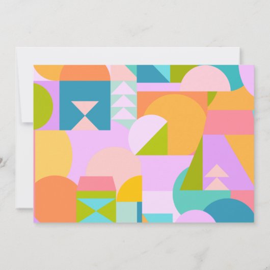 キュートカラフル幾何縁どベビーシャワーカスタム サンキューカード (裏面)