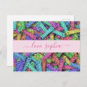 キュートカラフル感謝していお名前を追加 ポストカード (正面/裏面)