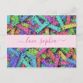キュートカラフル感謝していお名前を追加 ポストカード (正面)