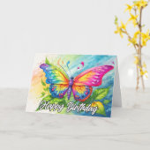 キュートカラフル抽象芸術バタフライドードル カード (黄色い花)