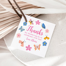 キュートカラフル蝶誕生日ありがとう フェイバータグ