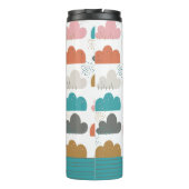 キュートカラフル雲パーソナライズされた名ターコイズ タンブラー (裏面)