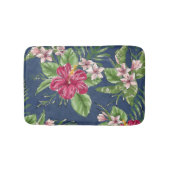 キュートカラースタイリッシュトロピカルハワイフローラルパターン バスマット (正面)