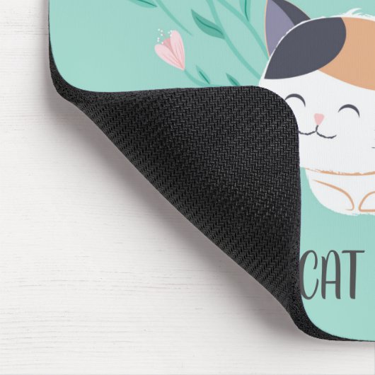 キュートカリコキャット花模様パーソナライズされたマウスパッド マウスパッド (コーナー)