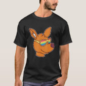 キュートカンガループライドフラッグレインボーサングラスレッグスク Tシャツ (正面)