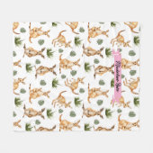 キュートカンガループリント動物愛好家ズワラビーワイルドライフ フリースブランケット (正面(横))