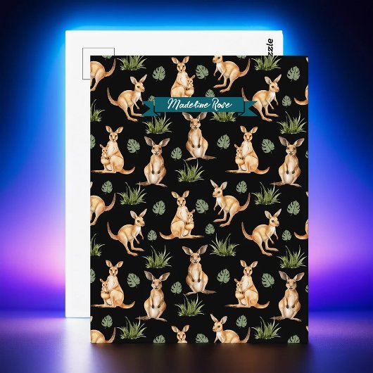 キュートカンガループリント動物愛好家ズワラビーワイルドライフ ポストカード