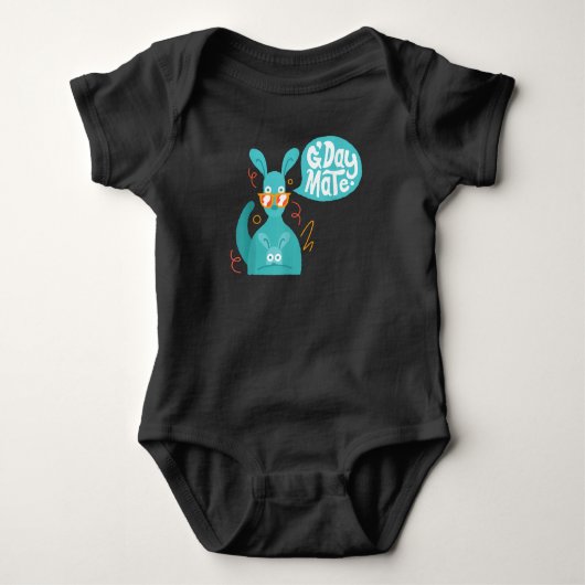キュートカンガルーGDayメイト |オーストラリアのギフトティー ベビーボディスーツ (正面)