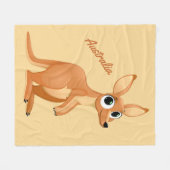 キュートカンガロカスタム文字フリースブランケット フリースブランケット (正面(横))