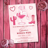 キュートカントリーウェスタン女性のカーボーイガレンティーンズデイ 招待状