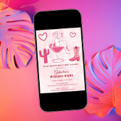 キュートカントリーウェスタン女性のカーボーイガレンティーンズデイ 招待状