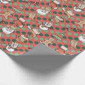 キュートカントリーウエスタンカウボーイ水玉模様クリスマス ラッピングペーパー (角)