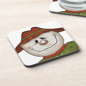 キュートカントリーカカクレロウフォークアート コースター (左側)