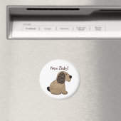 キュートカントリースタイルギンガムドッグ新生児 マグネット (インサイチュ (食洗機))