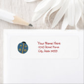 キュートカントリースタイルブルーレディバグ ラベル (インサイチュ)