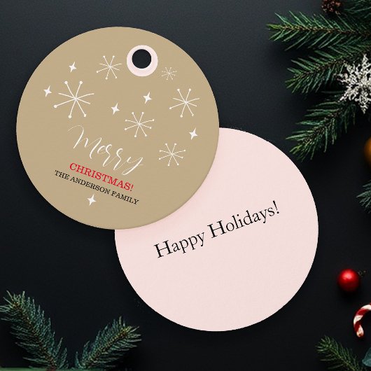 キュートカントリービレッジスノーフレークスクリスマス フェイバータグ