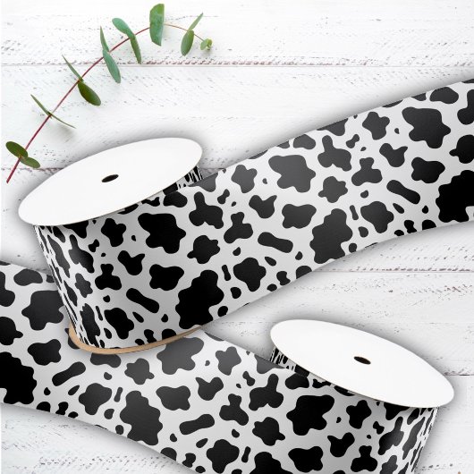 キュートカントリーファームカウズプリント サテンリボン