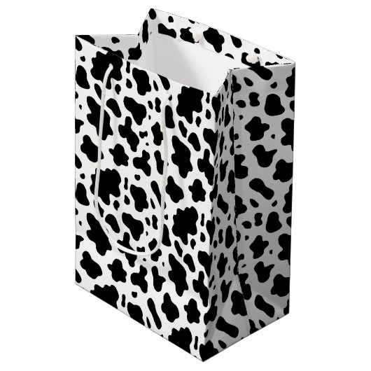 キュートカントリーファームカウズプリント ミディアムペーパーバッグ (正面アングル)