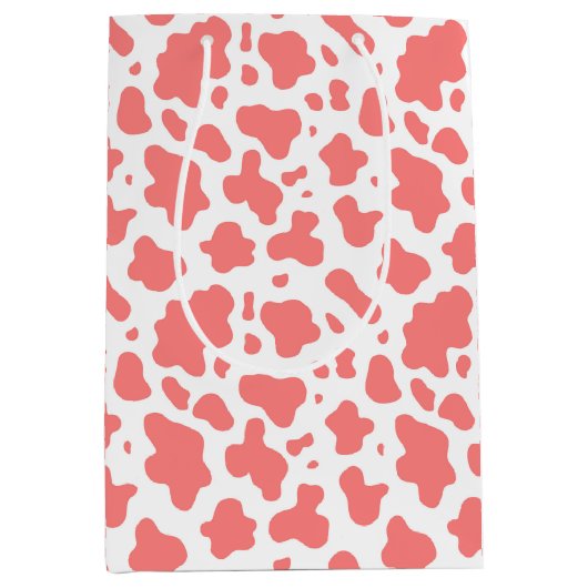 キュートカントリーファームカウズプリント ミディアムペーパーバッグ (正面)