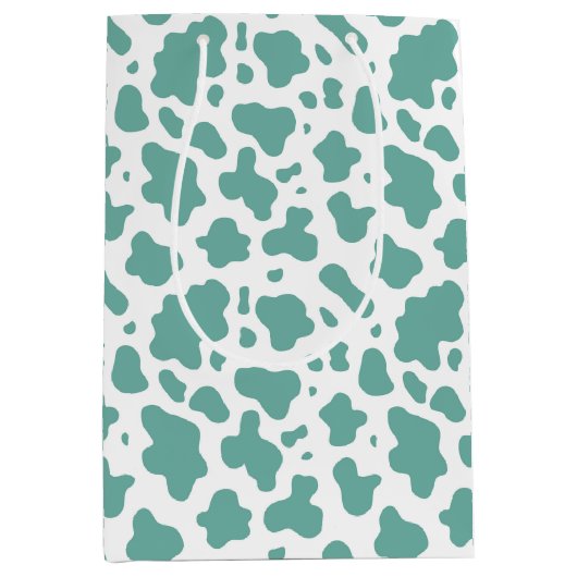 キュートカントリーファームカウズプリント ミディアムペーパーバッグ (正面)