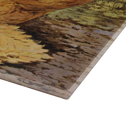 キュートカントリーファームハウスの鶏の鶏のヴィンテージ カッティングボード (角)