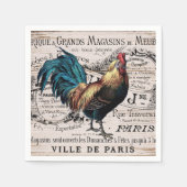 キュートカントリーヴィンテージのロスターパリナプキンス スタンダードカクテルナプキン (正面)