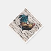 キュートカントリーヴィンテージのロスターパリナプキンス スタンダードカクテルナプキン (角)