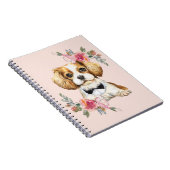 キュートカヴァリアキングチャールズパピーウォータースカラー ノートブック (右側)