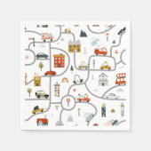 キュートカーズ誕生日 スタンダードカクテルナプキン (正面)