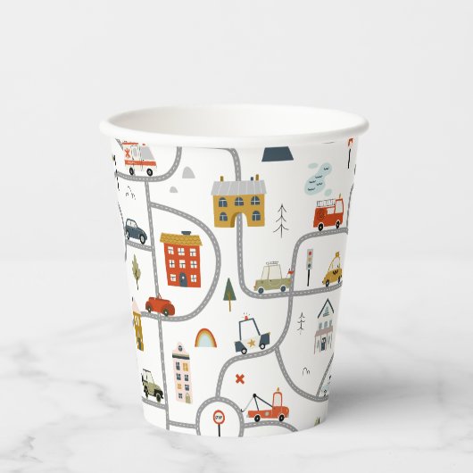 キュートカーズ誕生日 紙コップ (正面)