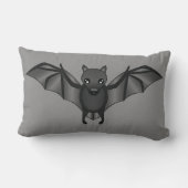 キュートカートゥーンこうもりハロウィーンイラストレーション ランバークッション (裏面)