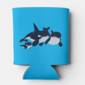 キュートカートゥーンオルカファミリークーラーボックス 缶クーラー (裏面)