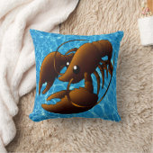 キュートカートゥーンオレンジロブスター クッション (ブランケット)