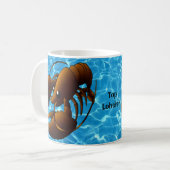 キュートカートゥーンオレンジロブスター コーヒーマグカップ (正面左)