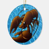 キュートカートゥーンオレンジロブスター セラミックオーナメント (左)