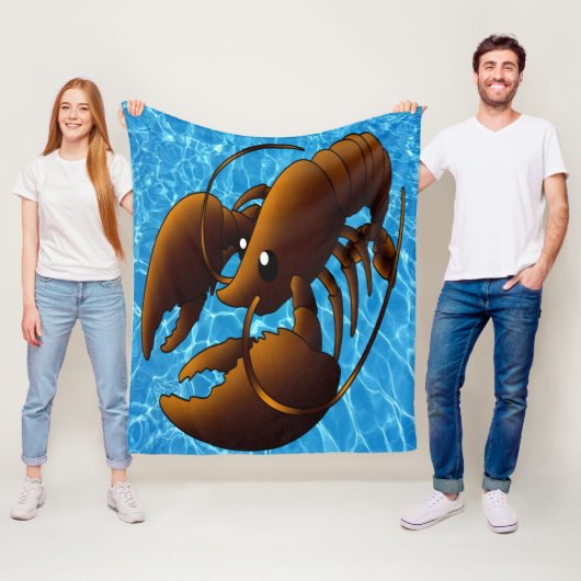 キュートカートゥーンオレンジロブスター フリースブランケット (インサイチュ)