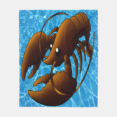 キュートカートゥーンオレンジロブスター フリースブランケット (正面)