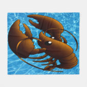 キュートカートゥーンオレンジロブスター フリースブランケット (正面(横))