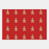 キュートカートゥーンサンタロビンジンジャーブレッドマン ラッピングペーパーシート (正面2)