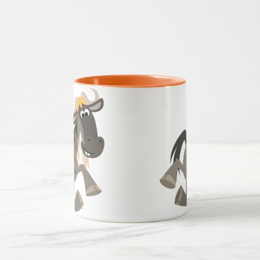 キュートカートゥーンタップ踊りウィルドベエストマグ マグカップ (中央)