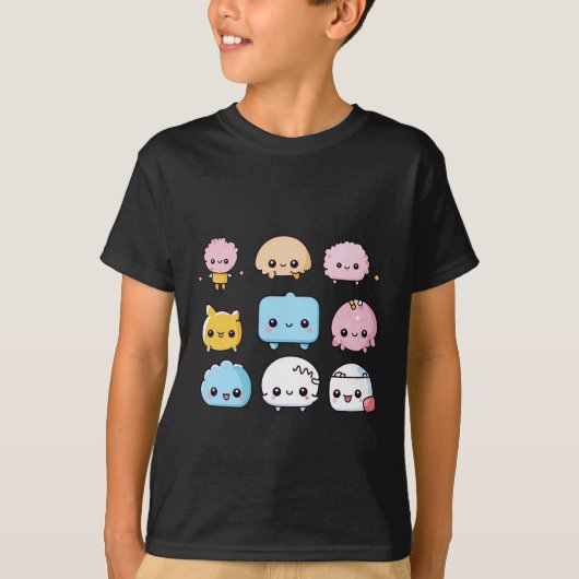 キュートカートゥーンドードルデザイン Tシャツ (正面)