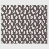 キュートカートゥーンハロウィーン幽霊スケッチ白黒 ラッピングペーパー (フラット)