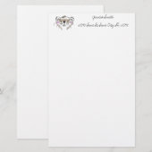 キュートカートゥーンフェレット顔 便箋 (正面/裏面)