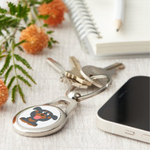 キュートカートゥーンベビーロットワイラーキーチェーン