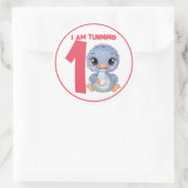 キュートカートゥーンベビーEMU誕生日 ラウンドシール (バッグ)