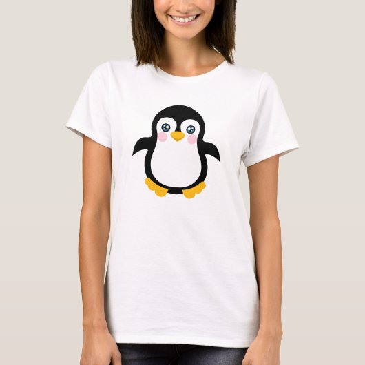 キュートカートゥーンペンギンデザイン Tシャツ (正面)