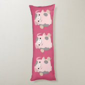 キュートカートゥーン踊り豚抱き枕 ボディピロー (裏面 (縦))