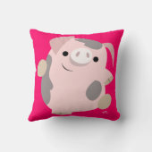 キュートカートゥーン踊り豚装飾用クッション クッション (裏面)