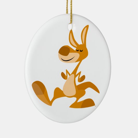 キュートカートマンガ踊りカンガルーオーナメント セラミックオーナメント (右)