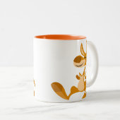 キュートカートマンガ踊りカンガルーマグ ツートーンマグカップ (正面右)